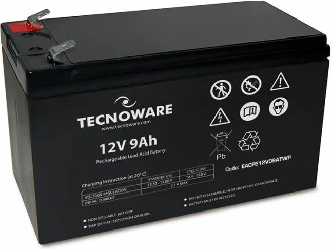 Bateri/akumulator TECNOWARE EACPE12V09ATWP 12V 9Ah Faston 6.35mm, e zezë