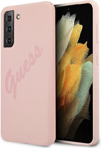 Mbështjellës Guess GUHCS21MLSVSPI për Samsung Galaxy S21+, silikon, rozë