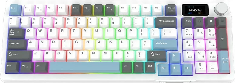 Kasë mekanike Aqirys Atria, 96%, 95 taste, RGB, USB Type-C, e bardhë