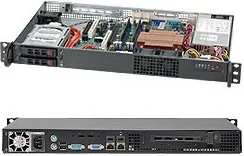 Kasë serveri Super Micro SuperChassis 510T-203B, 1U, 2x2.5", 200W, e zezë