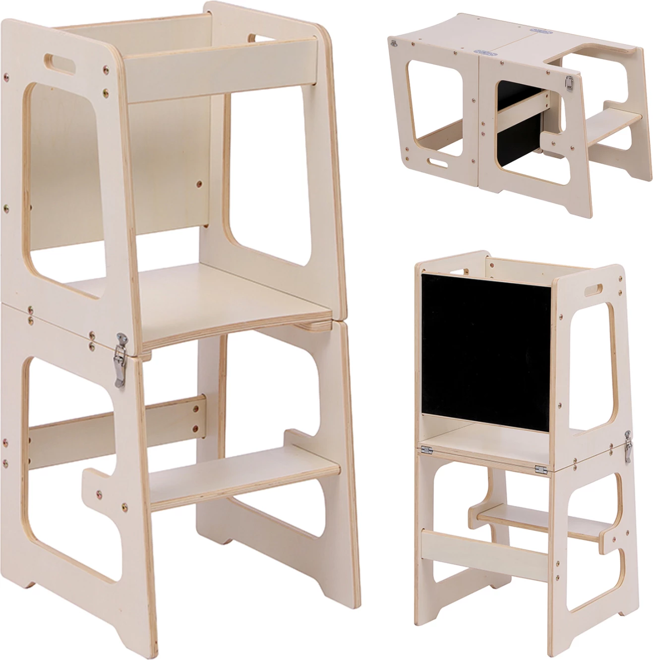 Kullë mësimi për fëmijë me tabelë, dru pishe natyral, RICKI FH18345.01, 37x40x84cm