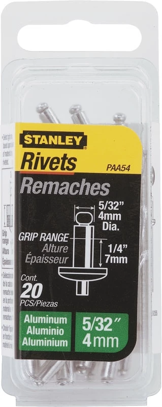 Rivet alumini Stanley 1-PAA66T 5 x 9 mm, 15 copë