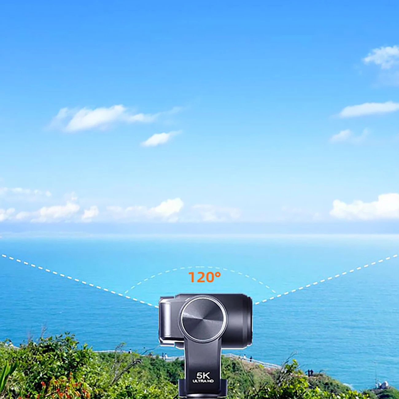 Kamerë xhepi Ordro Pocket M5 me gimbal 3-aksial, 5K, e zezë