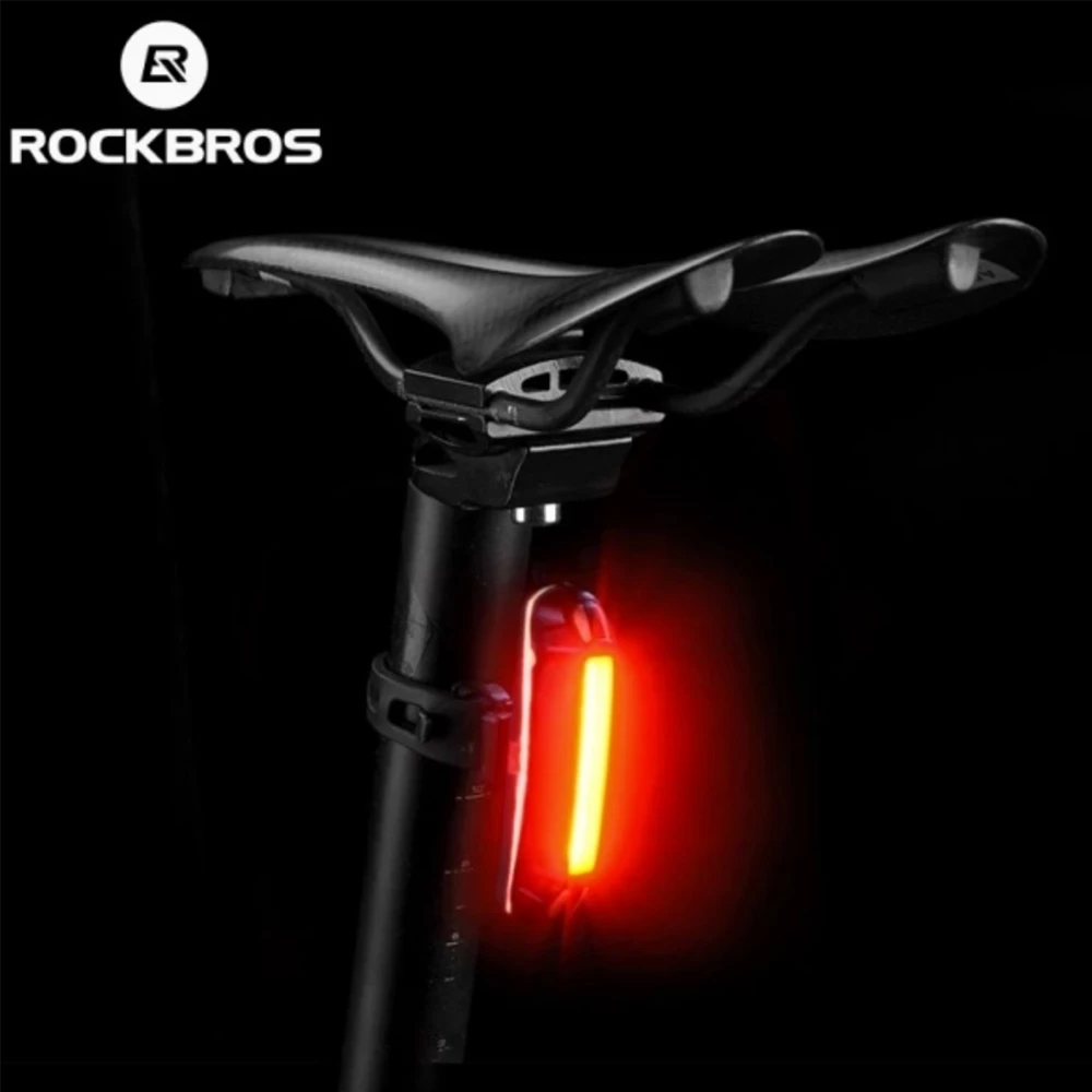 Dritë pasme biçiklete Rockbros A54BK, 100 lumens, 500 mAh, IPX5, e zezë, me kabllo micro USB