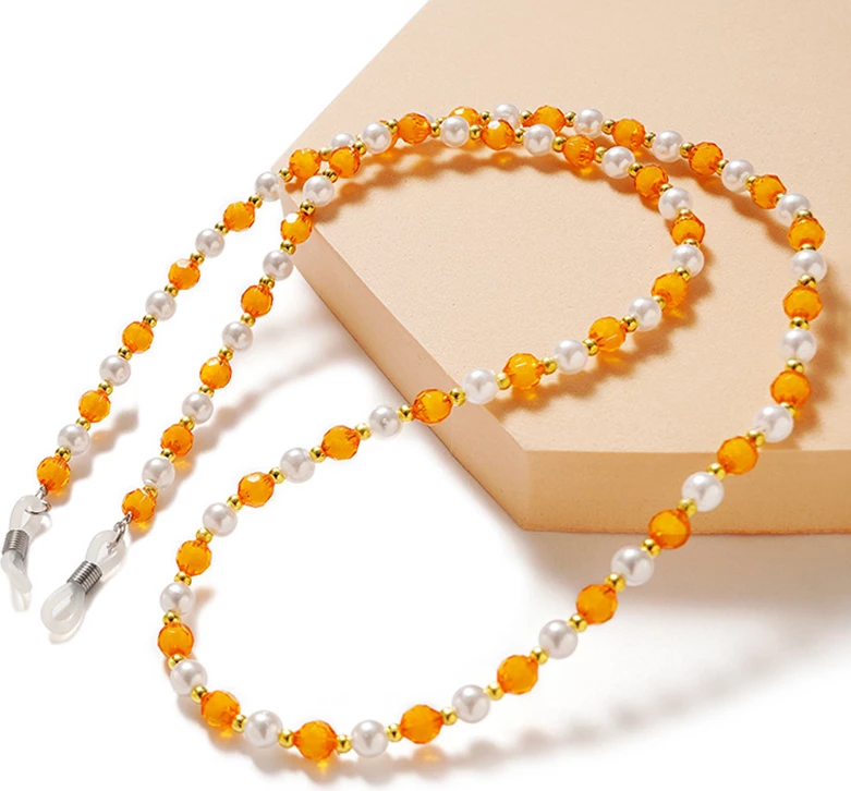 Zinxhir për syze Hurtel me rruaza, portokalli