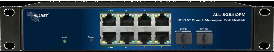 Switch ALLNET ALL-SG8410PM, 8+2 porte, PoE