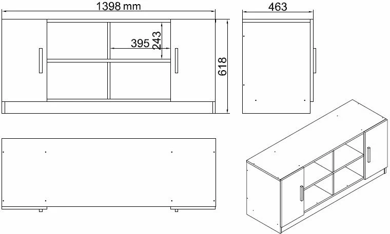 Set mobiljesh për zyre Hanah Home, Vo10-Ob, ngjyrë lisi dhe e zezë