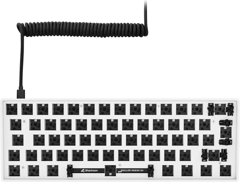 Tastierë mekanike barebone SHARKOON SKILLER SGK50 S4, 60%, RGB, e bardhë