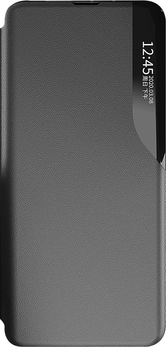 Mbështjellës Hurtel Eco Leather View Case për Xiaomi Redmi Note 12 Pro / Poco X5 Pro 5G, me qëndrim, i zi