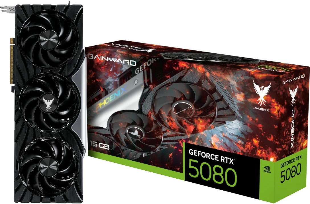 Kartelë grafike Gainward GeForce RTX 5080 Phoenix, 16GB GDDR7, PCI Express 5.0, e zezë/argjendtë