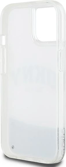 Mbështjellës DKNY Liquid Glitter Big Logo për iPhone 15/14/13, Bardhë