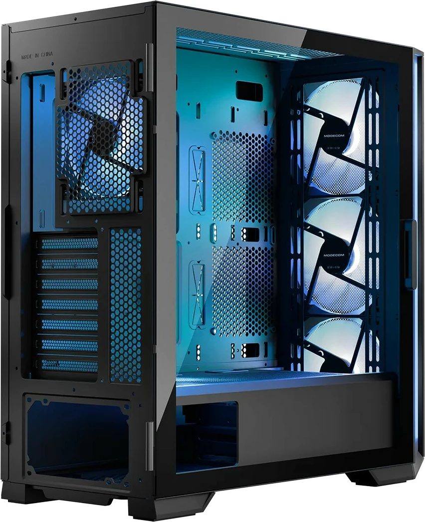 Kasë MODECOM Horizon ARGB Flow Midi, E-ATX, 4 ventilatorë ARGB, Xham i temperuar, e zezë