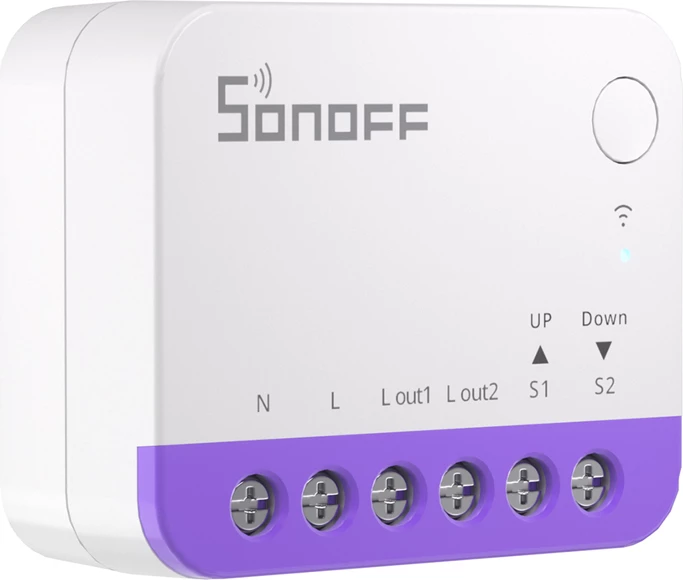 Switch i mençur Wi‑Fi për roleta, Sonoff MINI-RBS, Matter, kontroll përqindje, 100–240V, 2.4GHz, 2 copë