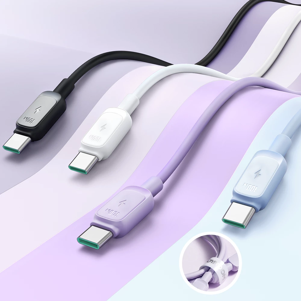 Kabllo USB-C në USB-C Joyroom Multi-Color Series A14, 1.2m, 100W, Vjollcë
