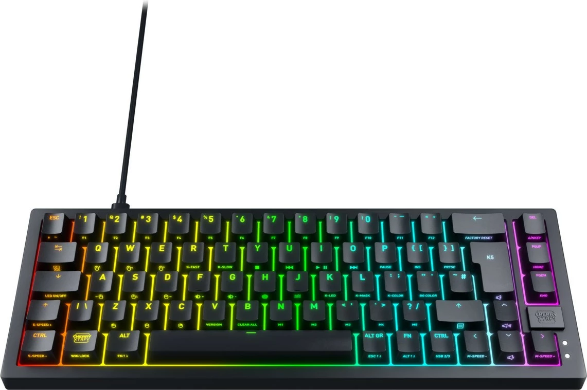 Tastierë Cherry K5V2, mekanike, RGB LED, 65%, e zezë