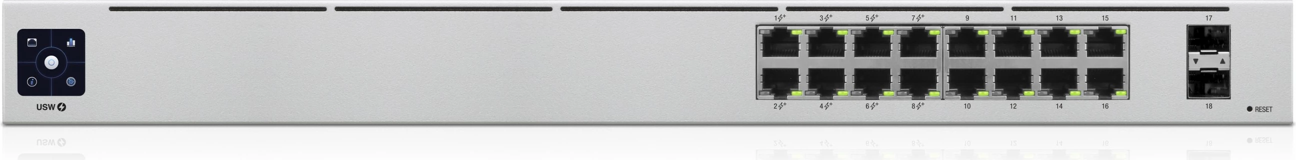 Switch Ubiquiti UniFi 16-Port PoE Managed L2/L3 Gigabit Ethernet Silver