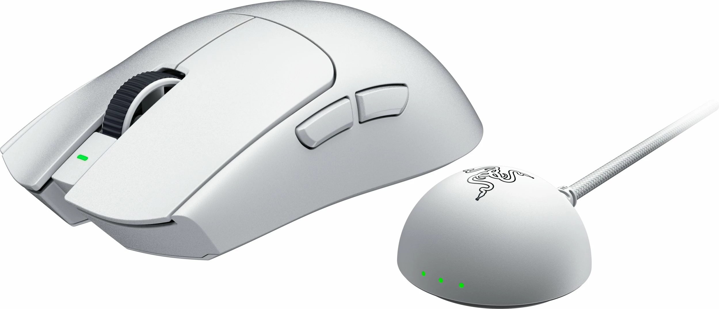 Maus Razer Viper V4 Pro RZ01-05630200-R3G1, 50K DPI, 8000 Hz, wireless + wired, 49 g, i bardhë