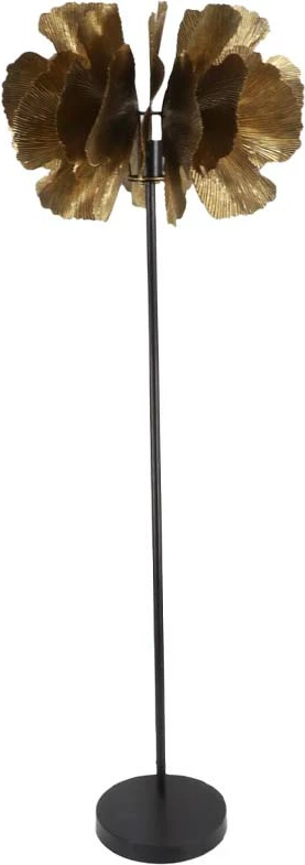 Llambë dyshemeje Blossom, metal, ngjyrë kafe ari e zezë, 49x49x149cm