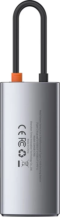 Kasë Baseus Metal Gleam Series 4in1, CAHUB-CY0G, USB-C në USB 3.0 + USB 2.0 + HDMI + USB-C PD, Gri