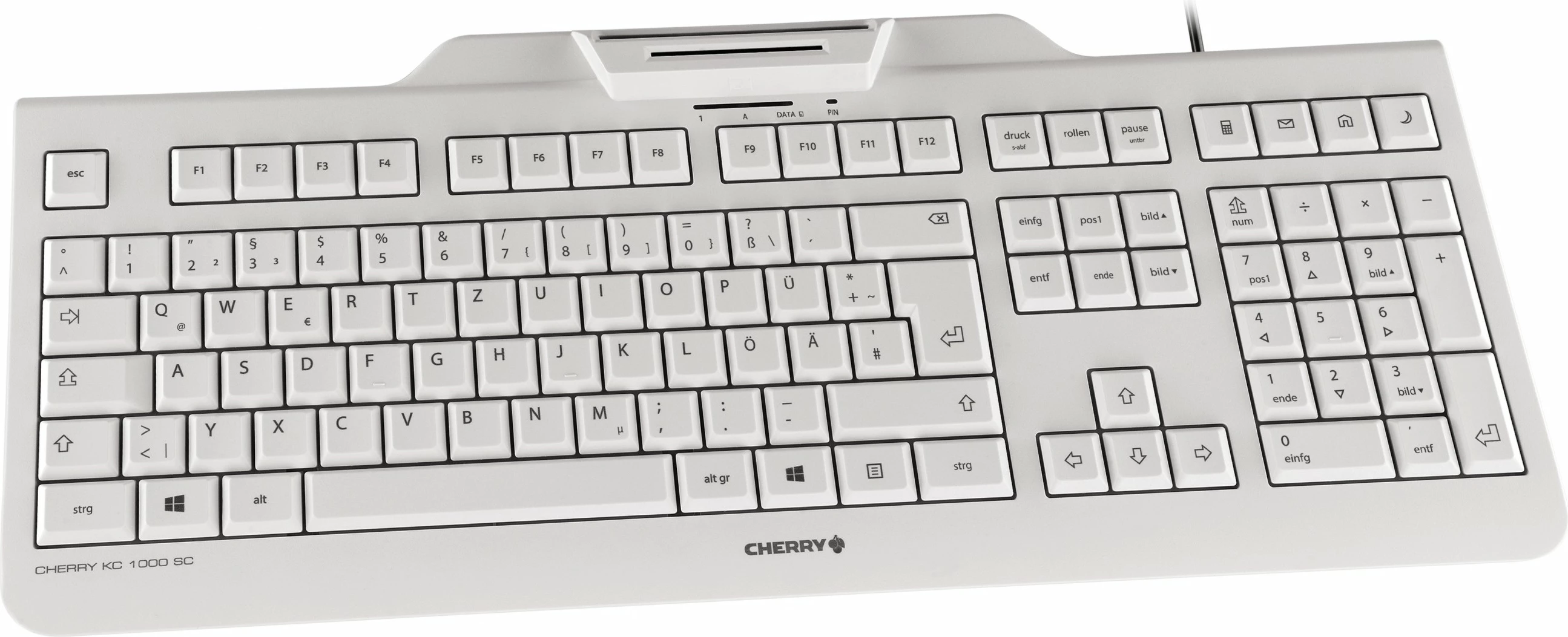 Tastierë Cherry KC 1000 SC, Full-size, Wired, USB, QWERTZ, Gri