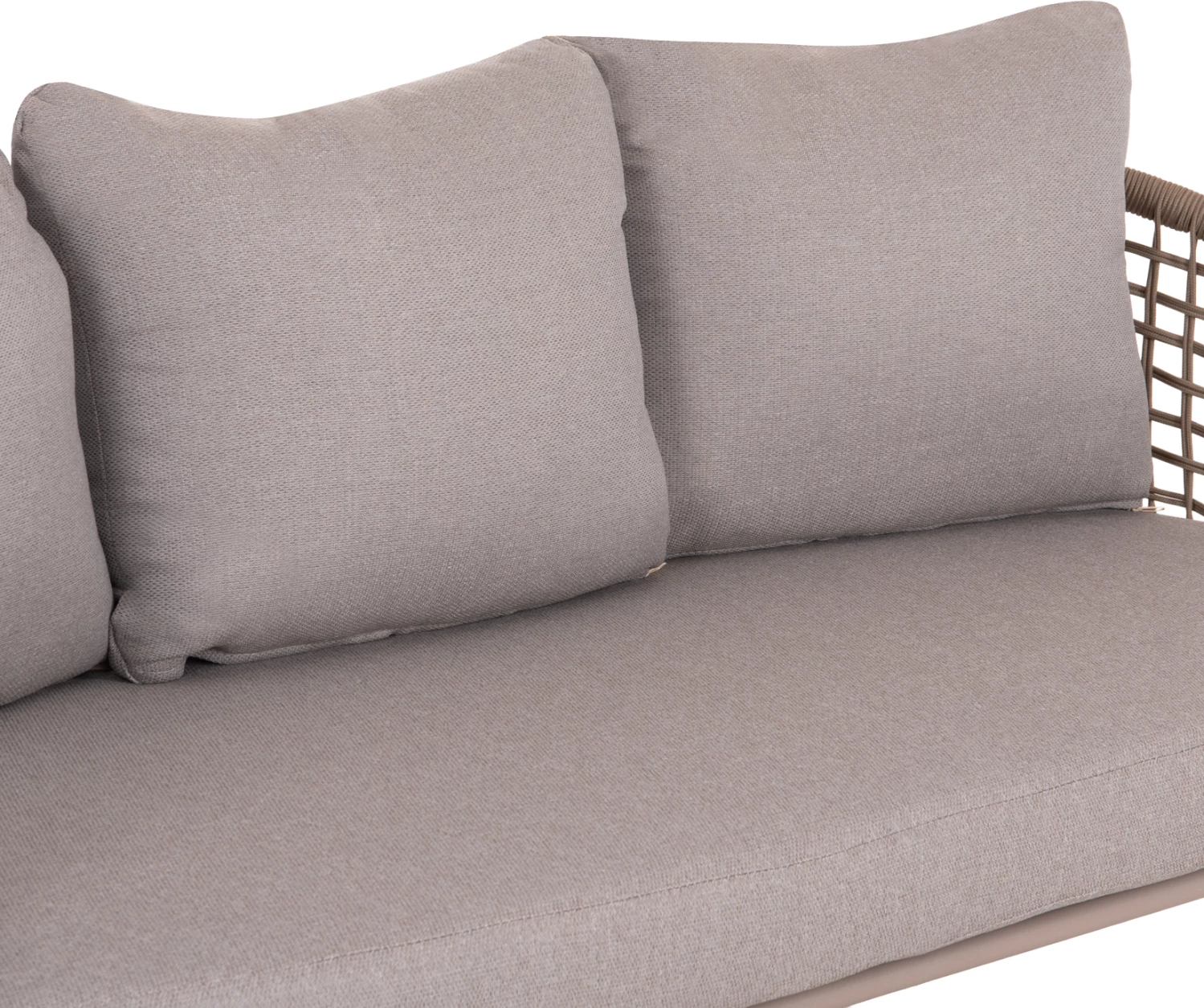 Set lounge për jashtë, 5 vende, ELOWEN, alumin, litar, bezhë, jastëkë gri, FH6508.02