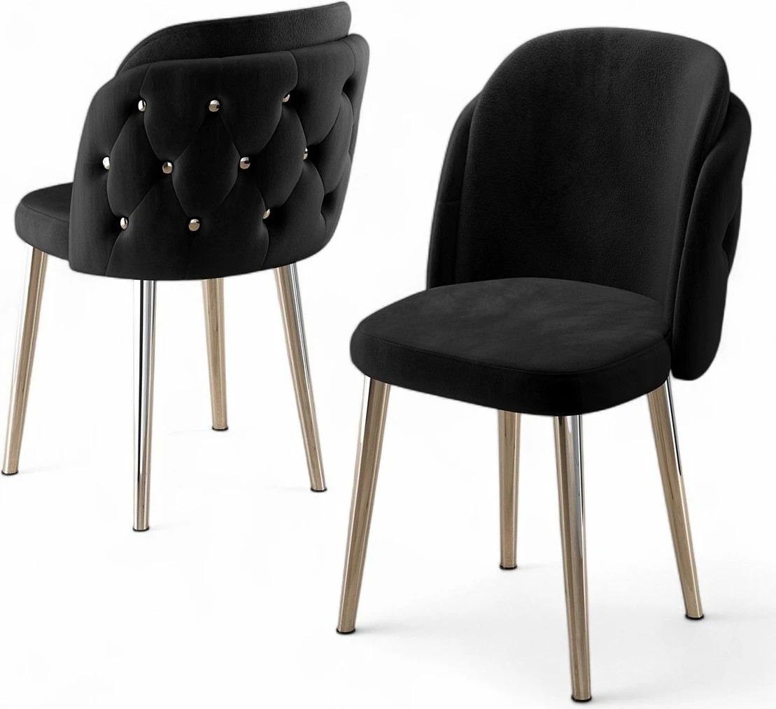 Set karrigesh (6 copë), Hanah Home, Axle, e zezë, krom