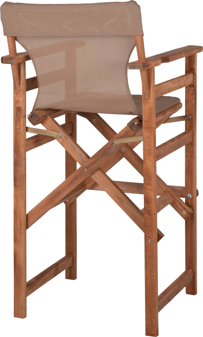 Karrige për bar, ngjyrë arre, me tekstilene ngjyrë mocha, FH10374.04, 58x58x118H cm