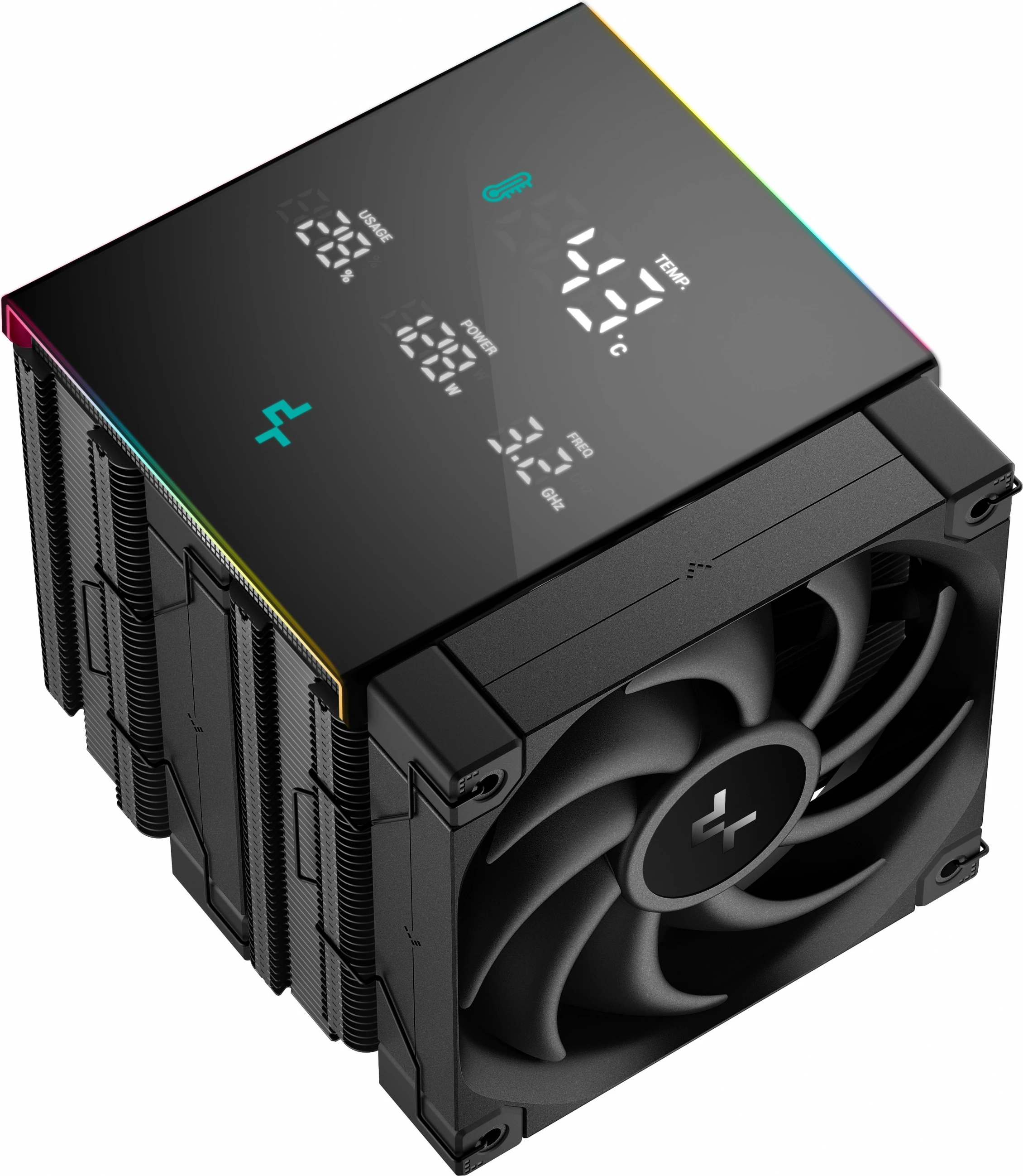 Kasë ftohëse Deepcool AK620 DIGITAL PRO, 2 ventilatorë, LED, e zezë