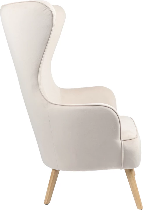 Karrige Byfon kadife krem-dru gome këmbë ngjyrë natyrale 76x83x117cm