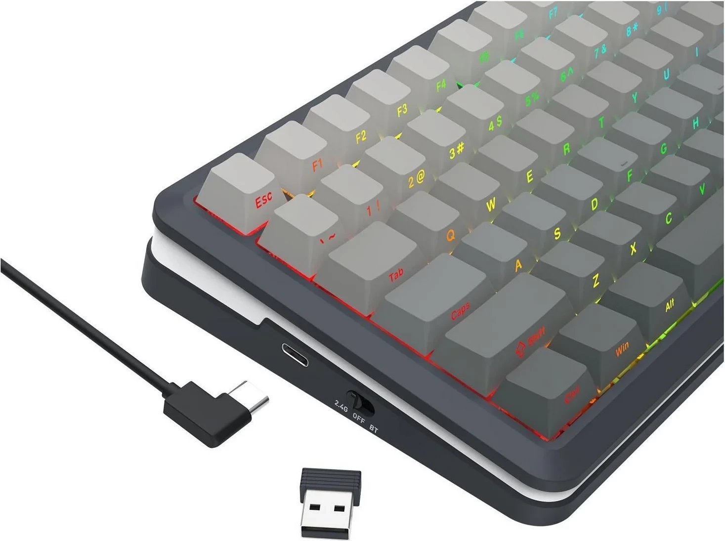 Tastierë Redragon K708GG-RGB-PRO Flekact, RGB, mekanike, gri