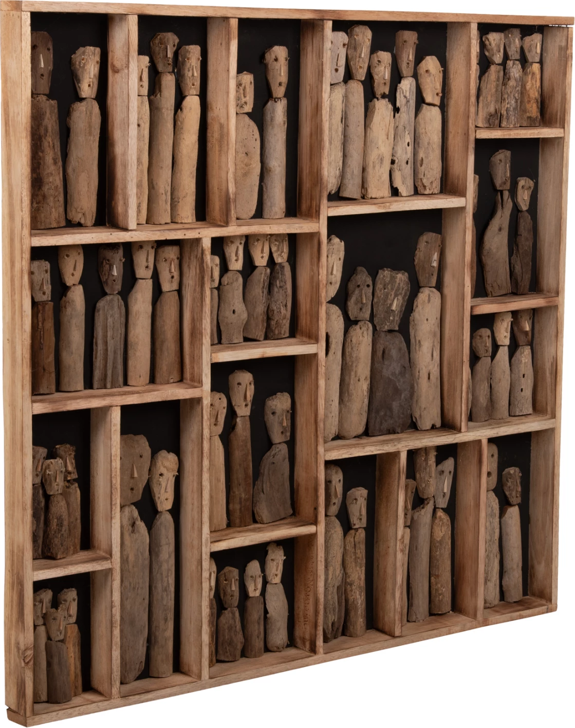 Dekor për mur MYST FH4274 kornizë me figurina prej druri të lundruar 100x6x100Hcm