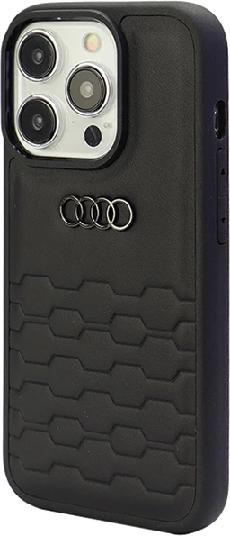 Mbështjellës Audi GT Synthetic Leather për iPhone 15 Pro Max, iPhone 15 Pro, i zi