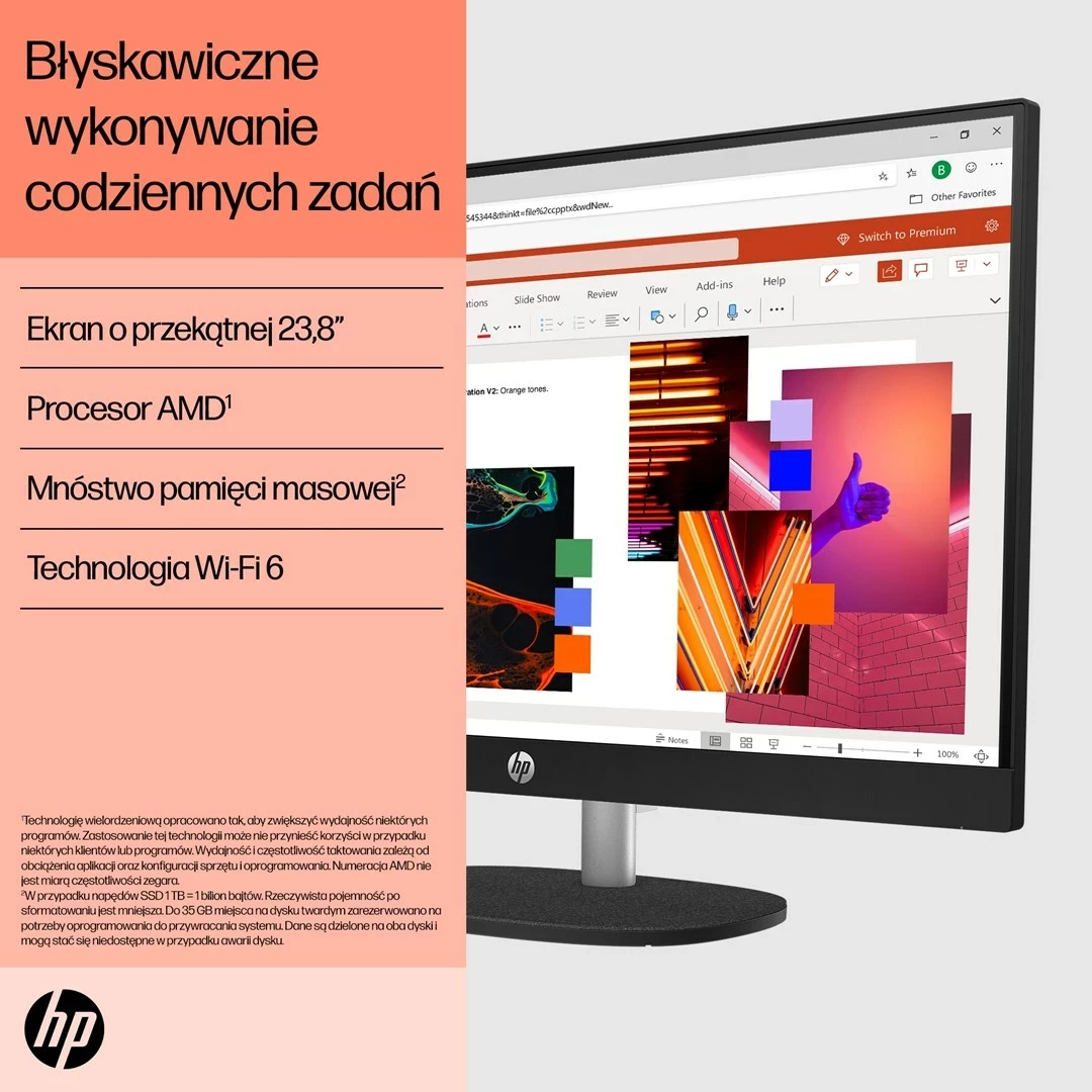 Kompjuter HP AiO 24-cr0312nw, Ryzen 5 7520, 23.8" FHD, 16GB RAM, 512GB SSD, Bardhë