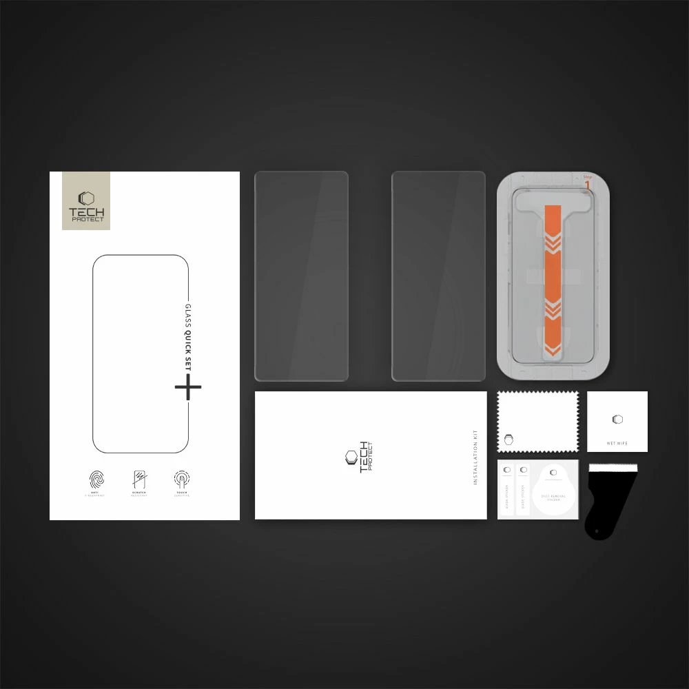 Xham mbrojtës Tech-Protect Quick Set+ për Samsung Galaxy S25+, Transparent, set prej 2 copë