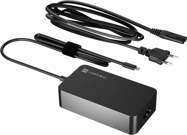 Adapter rryme për laptop Natec Grayling NZU-2033 45 W USB-C Power Delivery 20 V 3 A, i zi