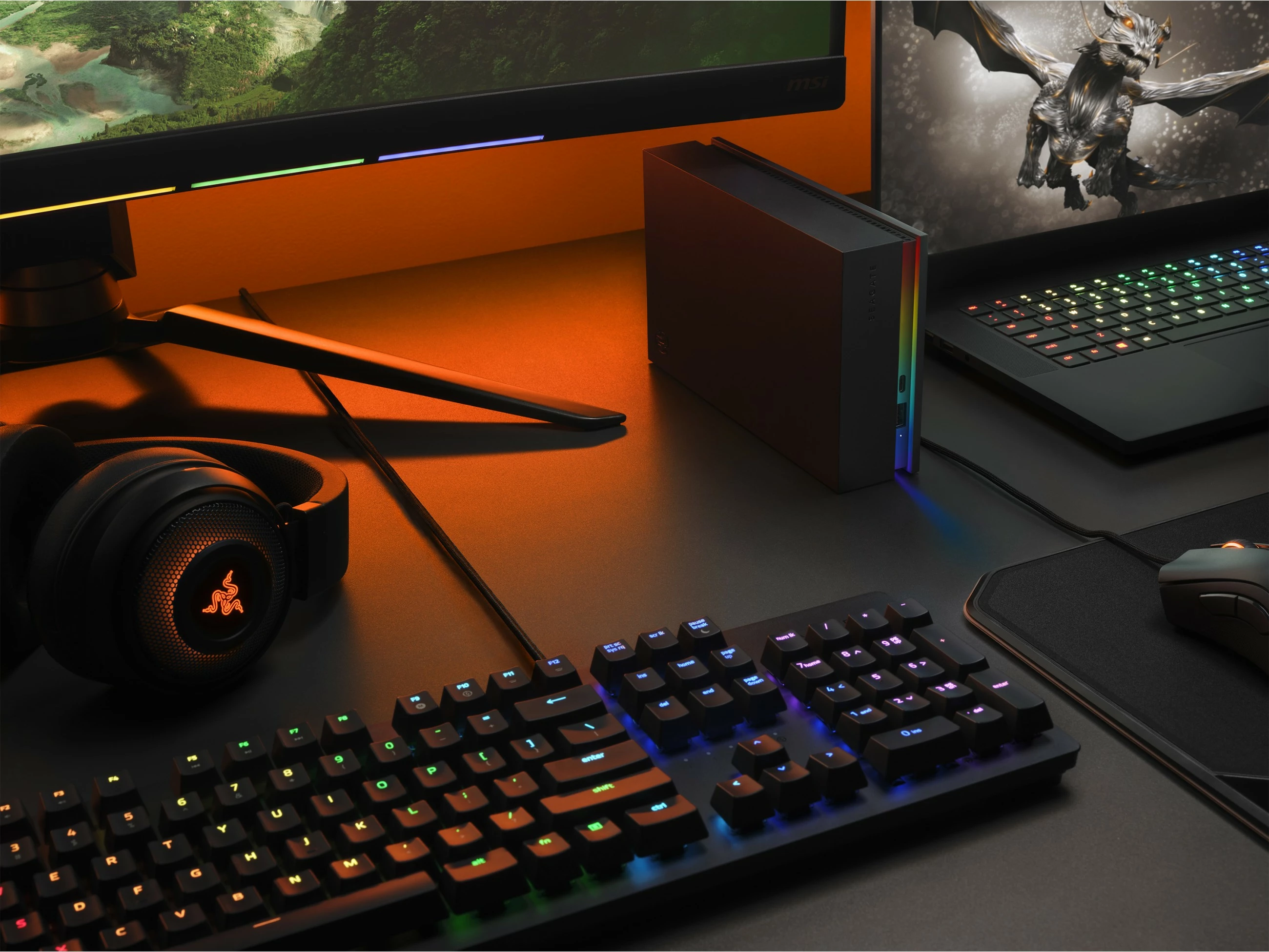 Hard disk i jashtëm Seagate FireCuda Gaming Hub 8TB, USB-C dhe USB-A, i zi