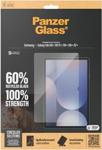 Xham mbrojtës PanzerGlass Ultra-Wide Fit për Samsung Galaxy Tab S7+ / S8+ / S9+ / S9 FE+ / S10+