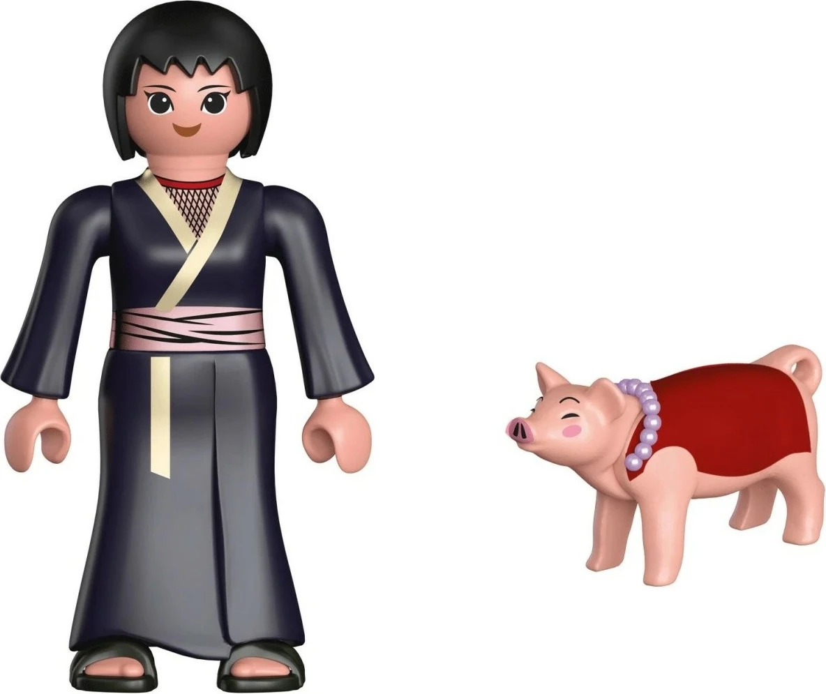 Figurë aksioni Playmobil Naruto Shippuden Shizune 71115 me derrkuc Tonton