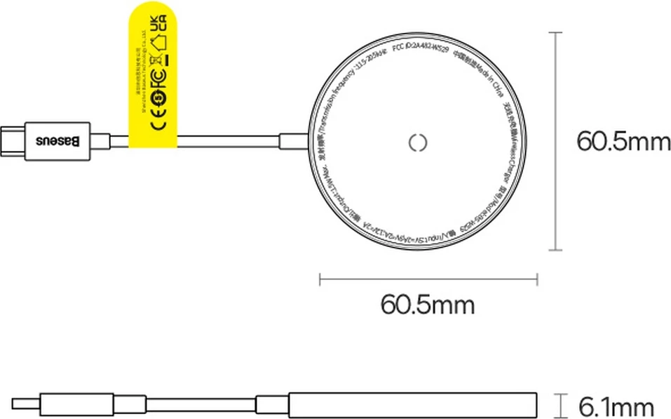 Karikues wireless Baseus Simple Mini3, MagSafe, Qi, 15W, vjollcë