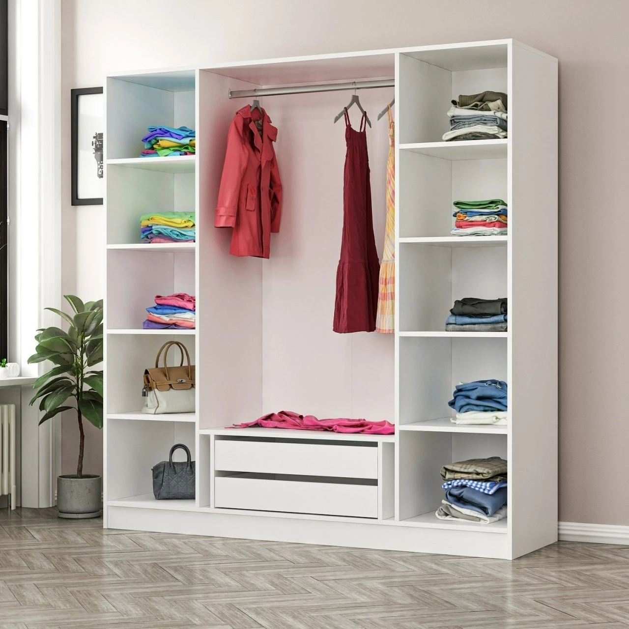 Dollap Skye Decor, i bardhë, Kale - 3814