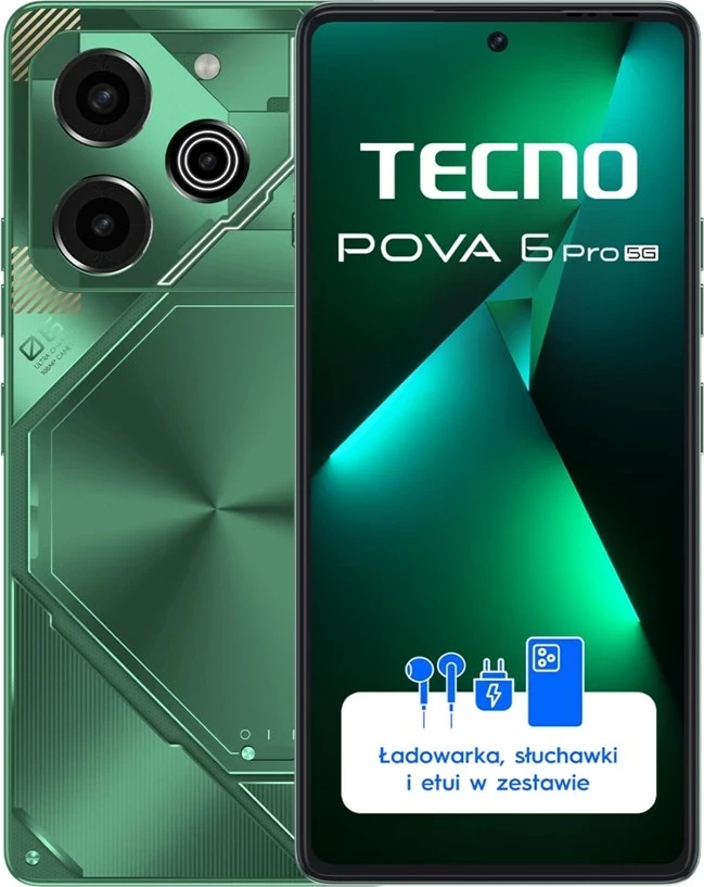 Celular TECNO Mobile Pova 6 Pro 5G, 12 GB, 256 GB, Jeshil