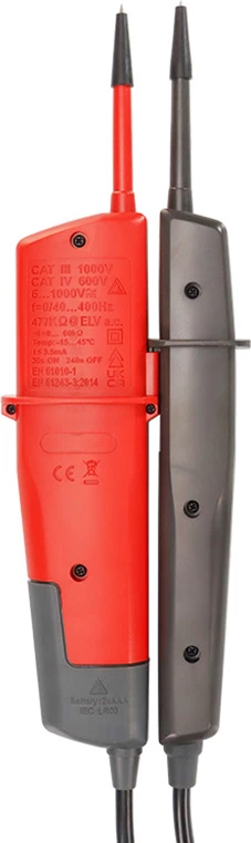Testues tensioni dhe vazhdimësie, UNI-T UT18E, 6–1000V AC/DC, LCD + LED, test RCD, IP65