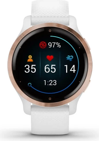 Smartwatch Garmin Venu® 2S Rose Gold Bezel / White Case & Silicone Strap, 40 mm