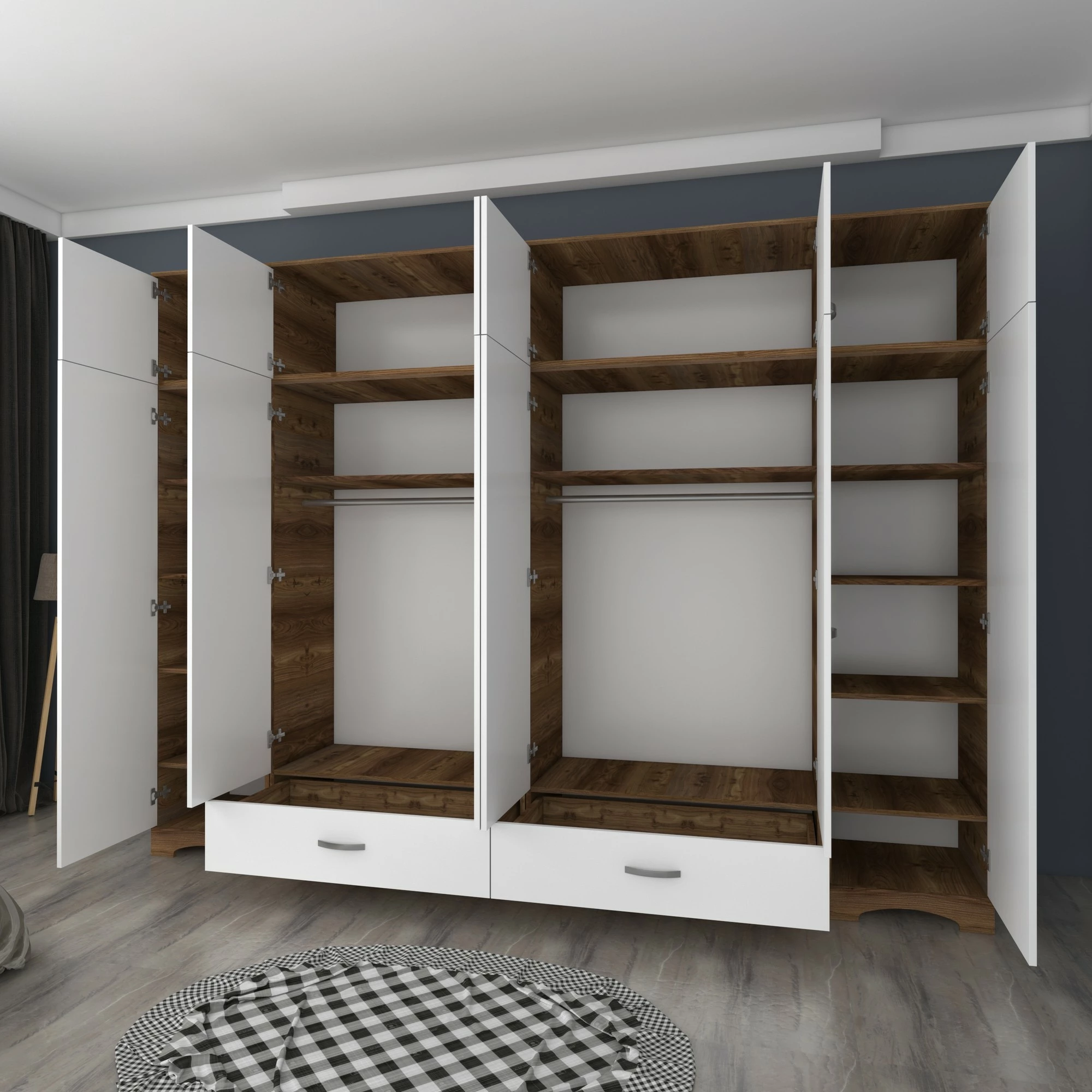 Dollap Skye Decor, ngjyrë arr dhe e bardhë, BA133 - 3907