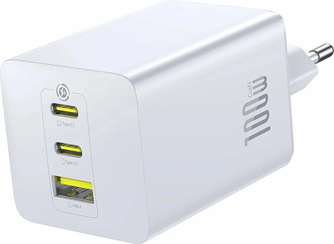Karikues rrjeti Baseus EnerFill FE11 BSU9064 100W 2x USB-C + 1x USB-A, i bardhë
