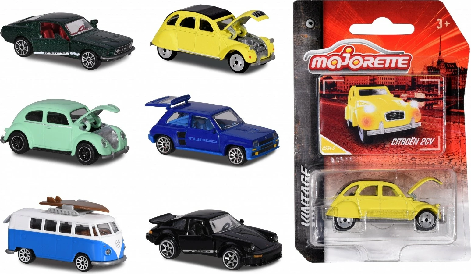 Makina lodër Majorette Vintage Vehicle, 6 lloje, Mix