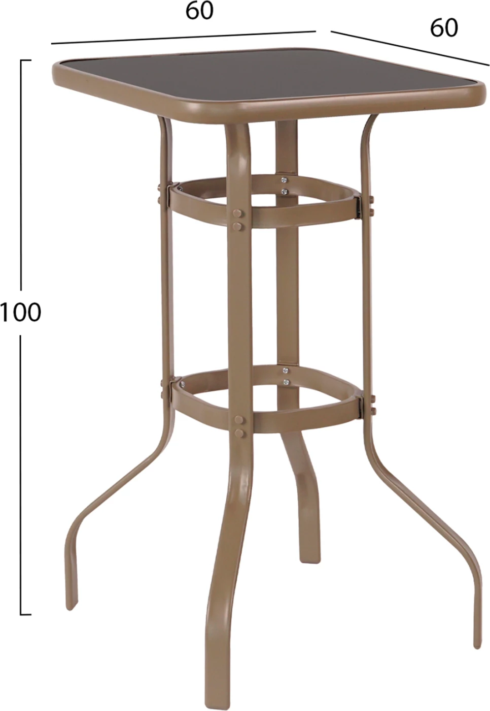 Set për bar Laura FH21056, 3 pjesë, metal/ngjyrë shampanje