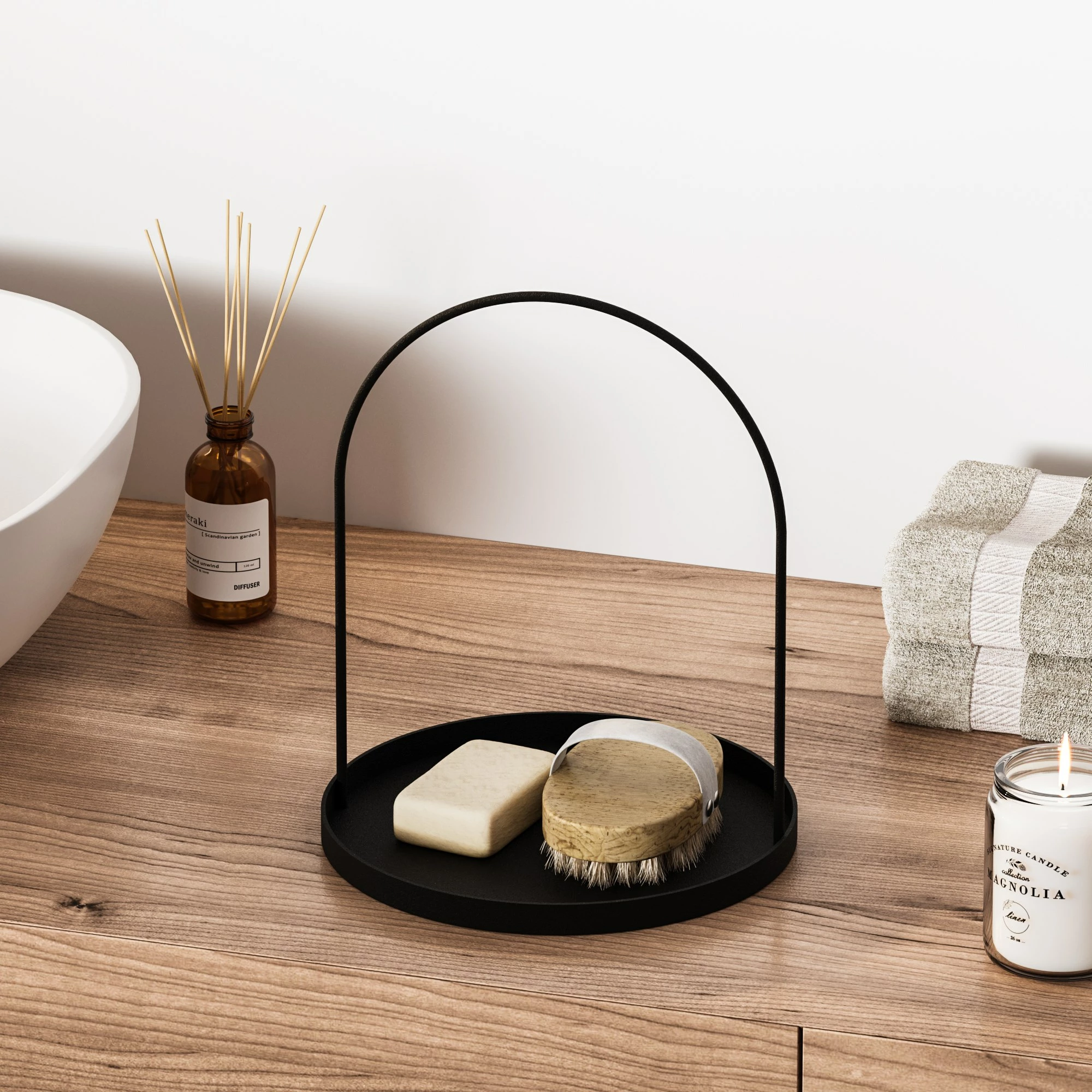 Aksesor dekorativ metalik, dizajn Aberto, ngjyrë e zezë, Kos