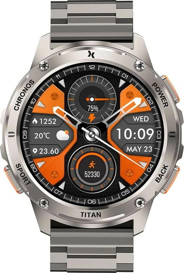 Smartwatch Maxcom FW110 Titan Chronos, Silver, 1.43'' AMOLED, 450 mAh
