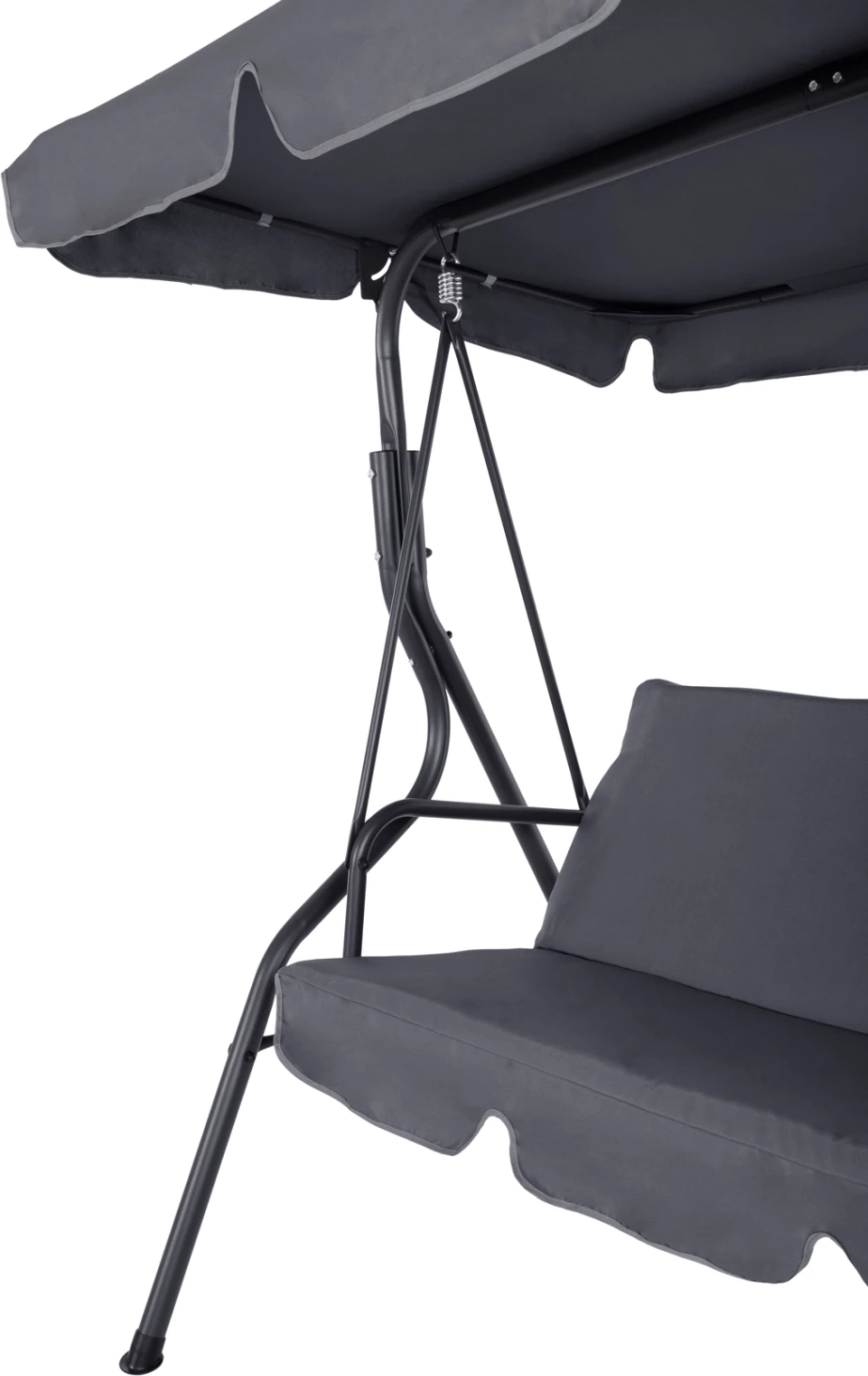 Luhatëse për verandë 3-vendëshe me mbrojtëse dielli LIKID FH5979.01 kornizë metalike dhe pëlhurë gri 170x110x153Hcm